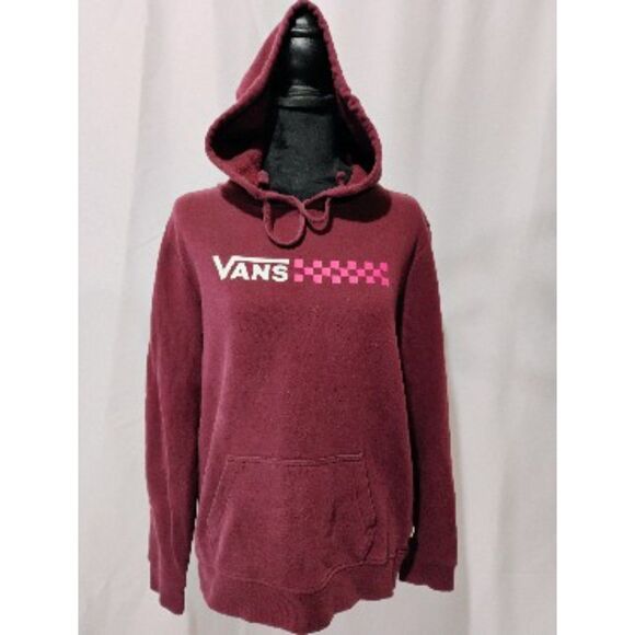 VANS Maroon Pink Logo Hoodie Size‎ S - Picture 1 of 8